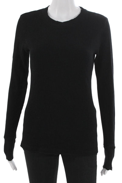 Cotton Citizen Women T-Shirt Black Crewneck Long Sleeve 100% Cotton Size S