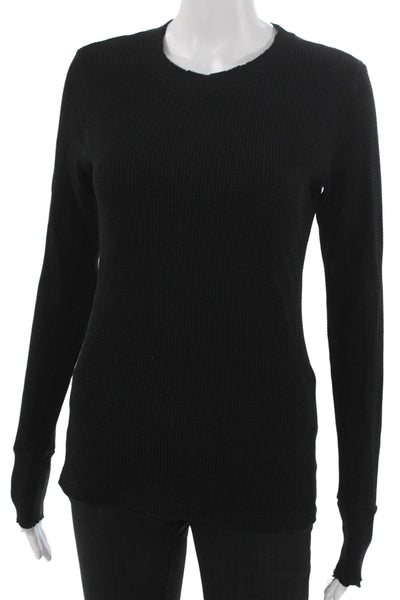 Cotton Citizen Women T-Shirt Black Crewneck Long Sleeve 100% Cotton Size S