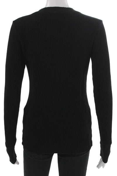 Cotton Citizen Women T-Shirt Black Crewneck Long Sleeve 100% Cotton Size S