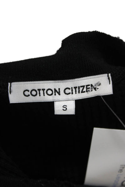 Cotton Citizen Women T-Shirt Black Crewneck Long Sleeve 100% Cotton Size S
