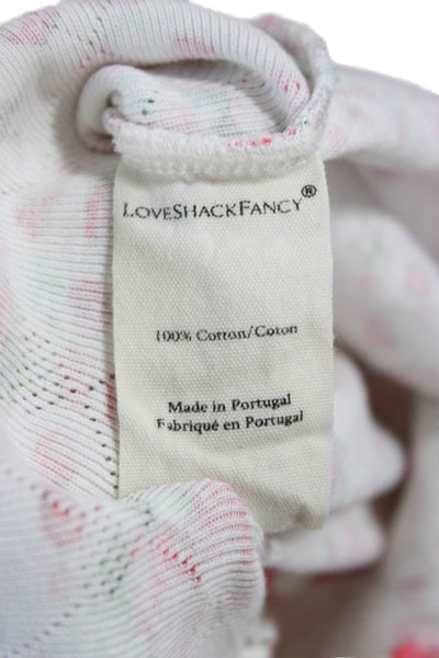 Love Shack Fancy Women Henley T-Shirt Floral Multicolor Long Sleeve Size S