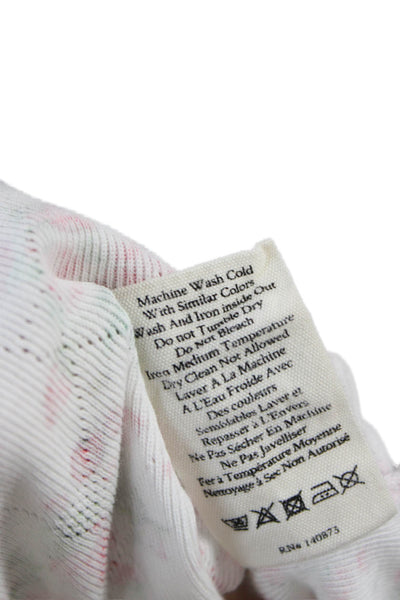 Love Shack Fancy Women Henley T-Shirt Floral Multicolor Long Sleeve Size S