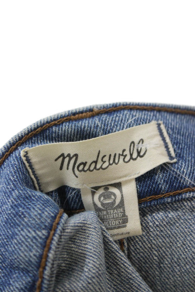 Madewell Women Tapered Jeans Blue Mid-Rise Button Cotton Size 25