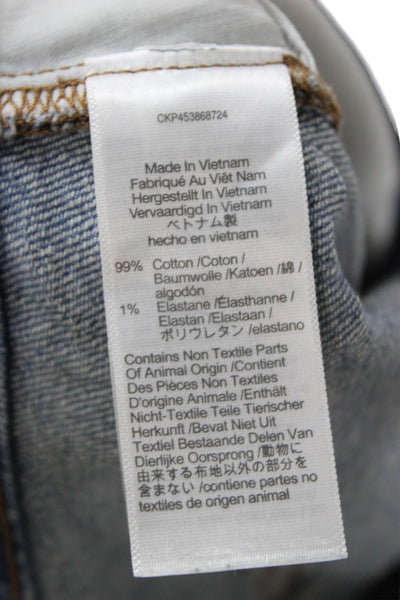 Madewell Women Tapered Jeans Blue Mid-Rise Button Cotton Size 25