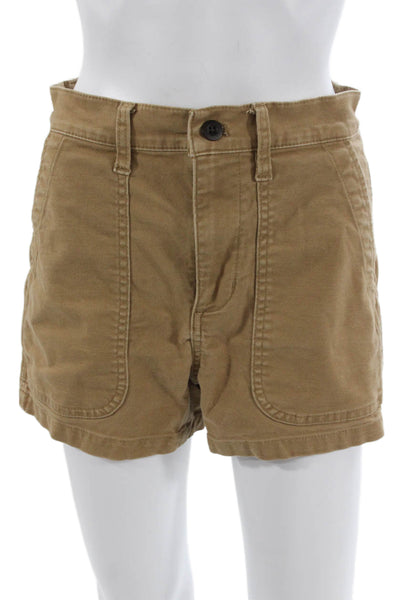 Madewell Womens Utility Cotton Brown Shorts Button Size 25