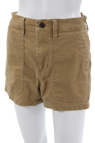 Madewell Womens Utility Cotton Brown Shorts Button Size 25
