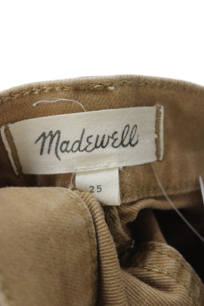 Madewell Womens Utility Cotton Brown Shorts Button Size 25