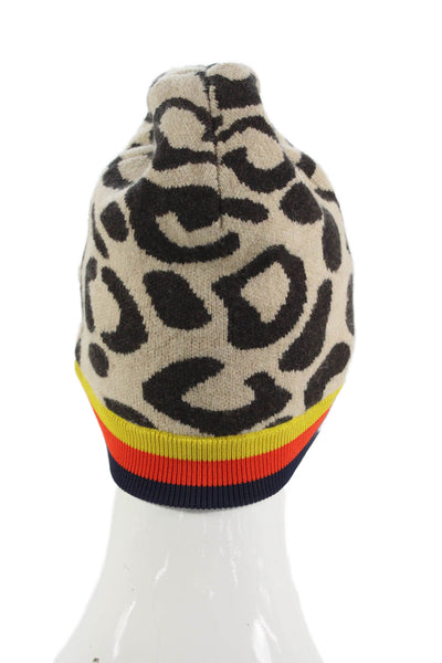Kule Women's Animal Print Knit Wool Blend Beanie Hat One Size