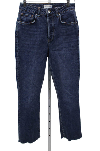 Anine Bing Women Straight High Rise Blue Cotton Jeans Size 27
