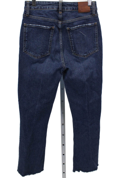 Anine Bing Women Straight High Rise Blue Cotton Jeans Size 27