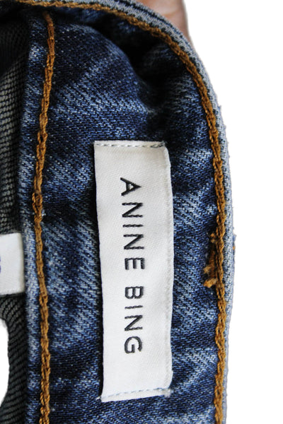 Anine Bing Women Straight High Rise Blue Cotton Jeans Size 27