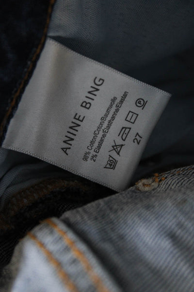 Anine Bing Women Straight High Rise Blue Cotton Jeans Size 27