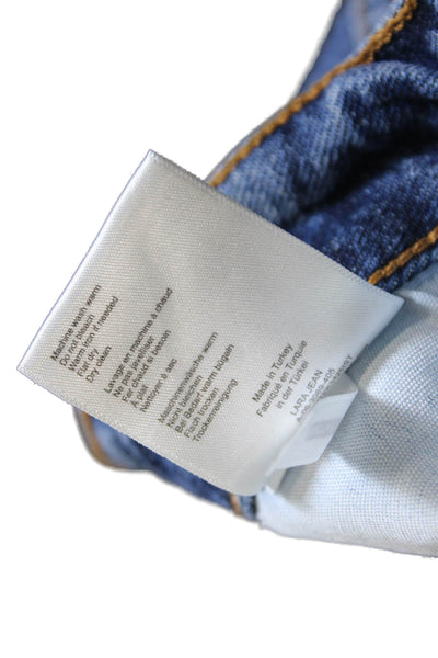 Anine Bing Women Straight High Rise Blue Cotton Jeans Size 27