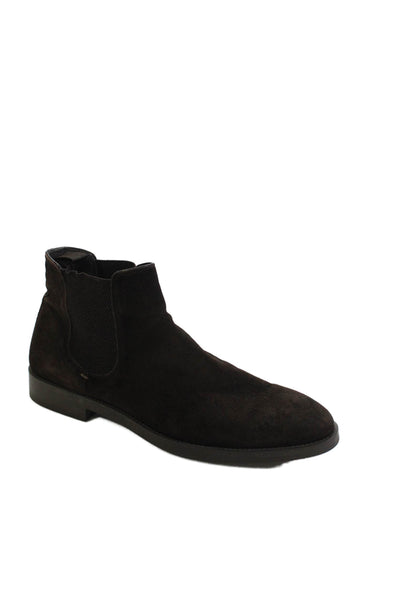 Adam Derrick Mens Suede Pull-On Chelsea Ankle Boots Brown Size 10