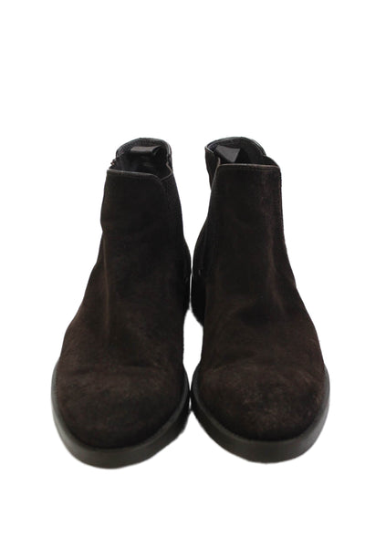 Adam Derrick Mens Suede Pull-On Chelsea Ankle Boots Brown Size 10