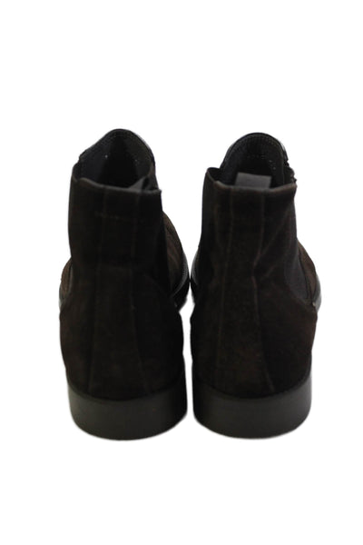 Adam Derrick Mens Suede Pull-On Chelsea Ankle Boots Brown Size 10