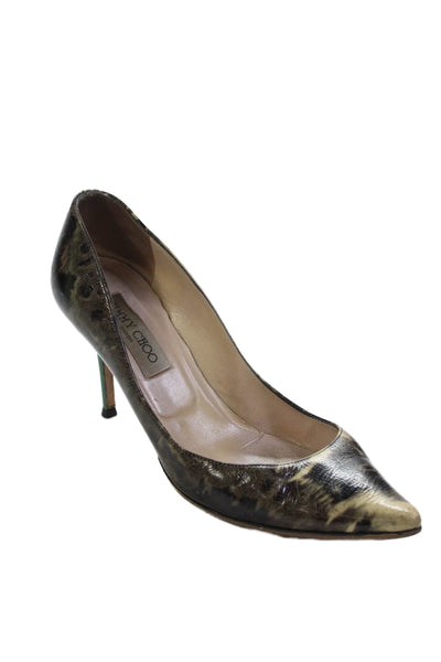 Jimmy Choo Womens Pointed Toe Slip-On Pump High Heels Gray Size 8