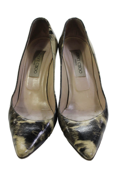 Jimmy Choo Womens Pointed Toe Slip-On Pump High Heels Gray Size 8