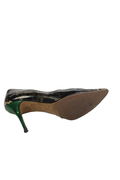 Jimmy Choo Womens Pointed Toe Slip-On Pump High Heels Gray Size 8