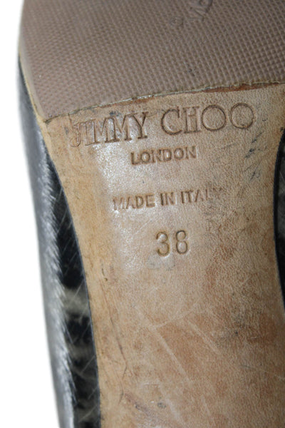 Jimmy Choo Womens Pointed Toe Slip-On Pump High Heels Gray Size 8