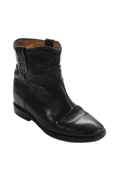 Isabel Marant Etoile Womens Leather Pull-On Ankle Boots Black Size 8