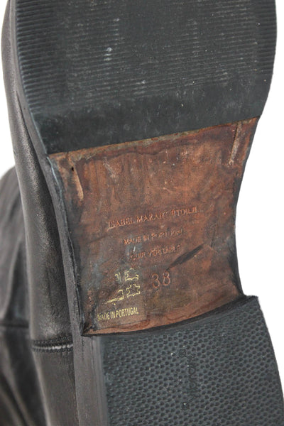 Isabel Marant Etoile Womens Leather Pull-On Ankle Boots Black Size 8