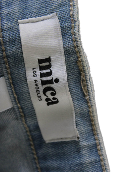 Mica Womens Cropped High Rise Blue Jeans Button Cotton Size 25