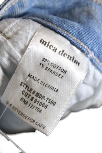 Mica Womens Cropped High Rise Blue Jeans Button Cotton Size 25
