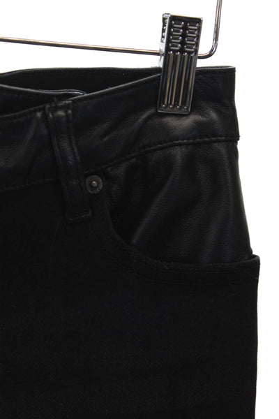 Mica Women Skinny Jeans Black Cotton Blend Mid Rise Button Missing Size 25