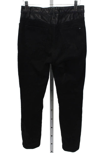 Mica Women Skinny Jeans Black Cotton Blend Mid Rise Button Missing Size 25