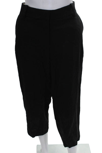 COS Womens Black Viscose Capri Pants Button Closure Size 6