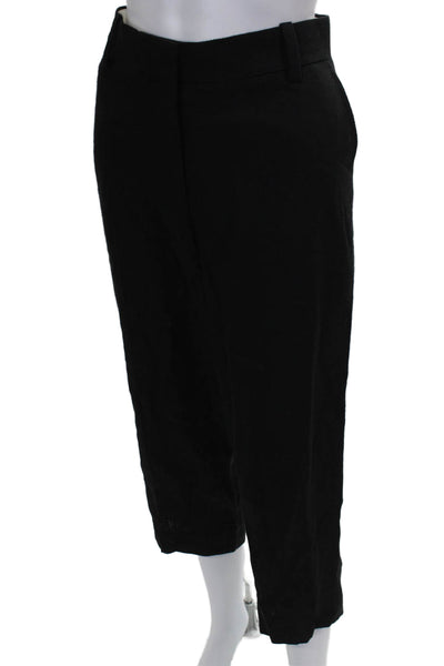 COS Womens Black Viscose Capri Pants Button Closure Size 6