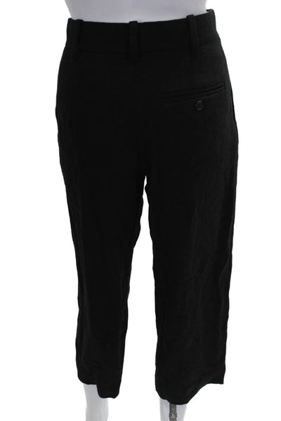 COS Womens Black Viscose Capri Pants Button Closure Size 6