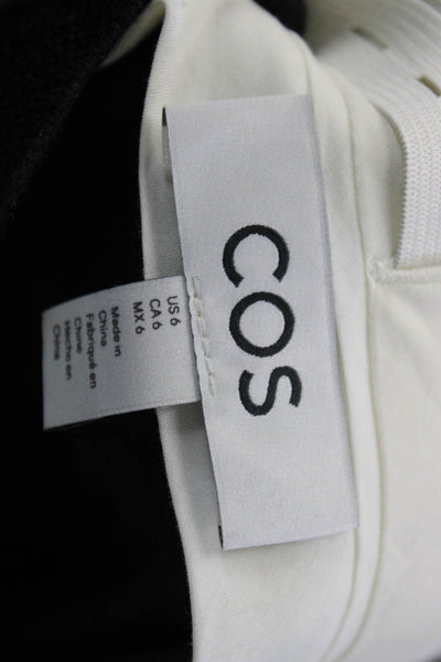 COS Womens Black Viscose Capri Pants Button Closure Size 6
