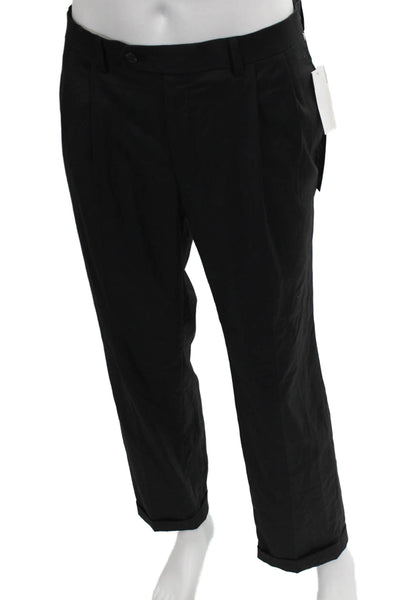 Lauren Ralph Lauren Mens Dress Pants Black Polyester Solid Inseam 28 Size 34