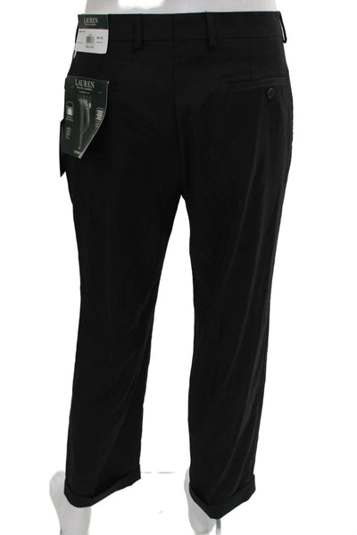 Lauren Ralph Lauren Mens Dress Pants Black Polyester Solid Inseam 28 Size 34
