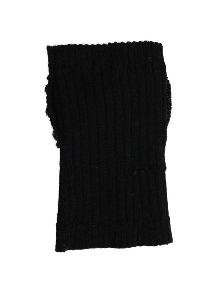 Juicy Couture Womens Wool Knit Jeweled Fingerless Gloves Black One Size