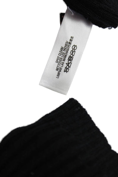 Juicy Couture Womens Wool Knit Jeweled Fingerless Gloves Black One Size