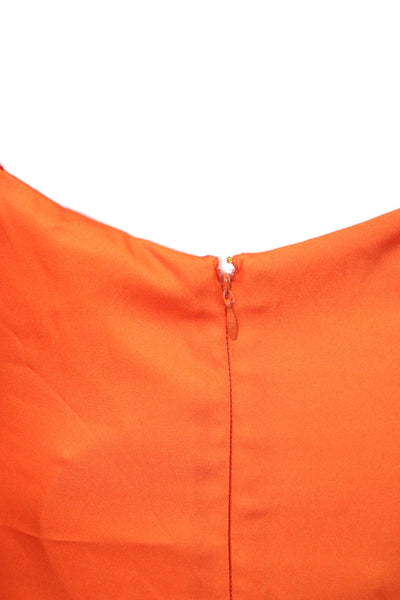 BAOBAB Womens Orange Halter Sleeveless Mini Dress Knee Length Polyester Size S