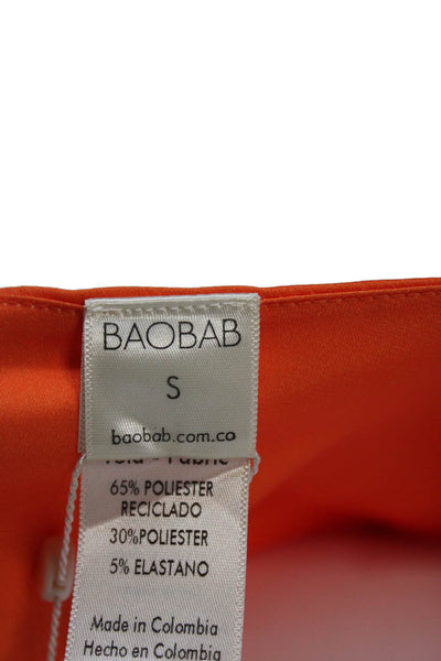BAOBAB Womens Orange Halter Sleeveless Mini Dress Knee Length Polyester Size S