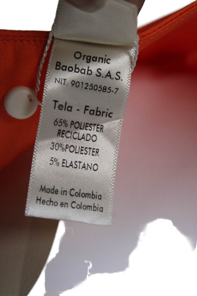 BAOBAB Womens Orange Halter Sleeveless Mini Dress Knee Length Polyester Size S