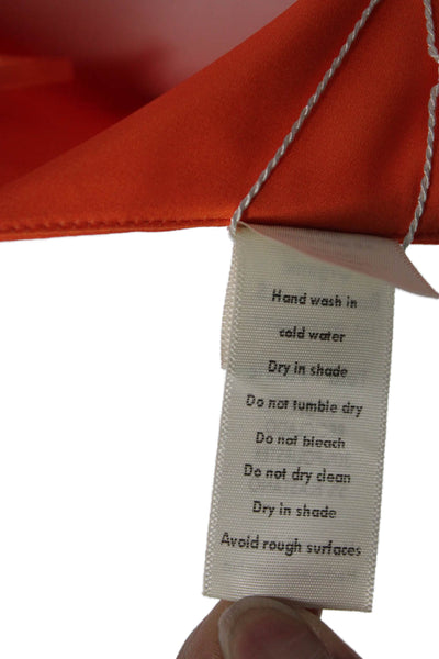 BAOBAB Womens Orange Halter Sleeveless Mini Dress Knee Length Polyester Size S