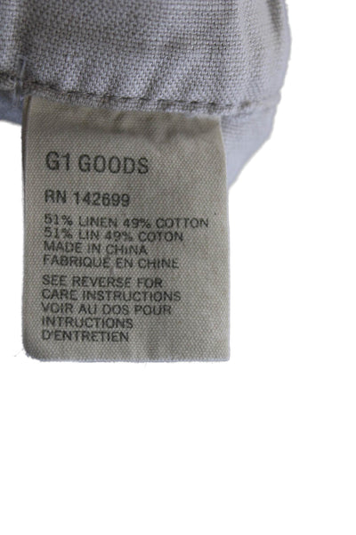G1 All Purpose Goods Womens Cropped Linen Drawstring Pants Gray Size 2
