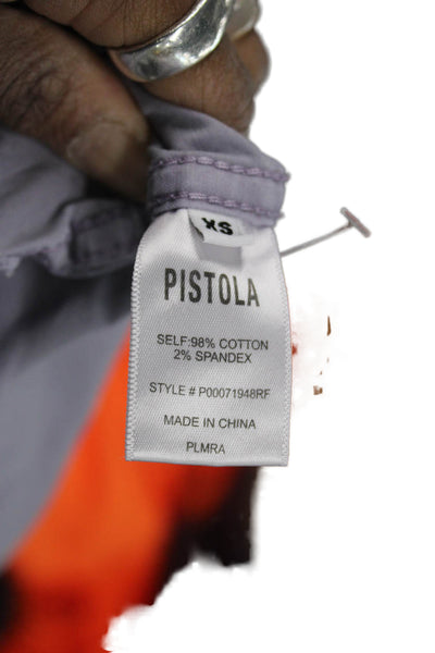 Pistola Womens Romper Gray Collared Short Sleeve Button Cotton Size XS