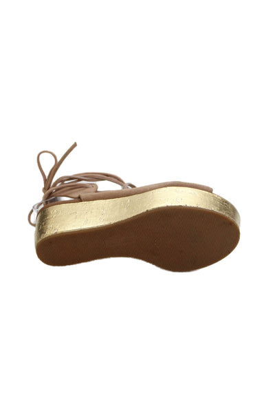 See by Chloe Womens Wedge Heel Platform Strappy Sandals Brown Suede Size 36