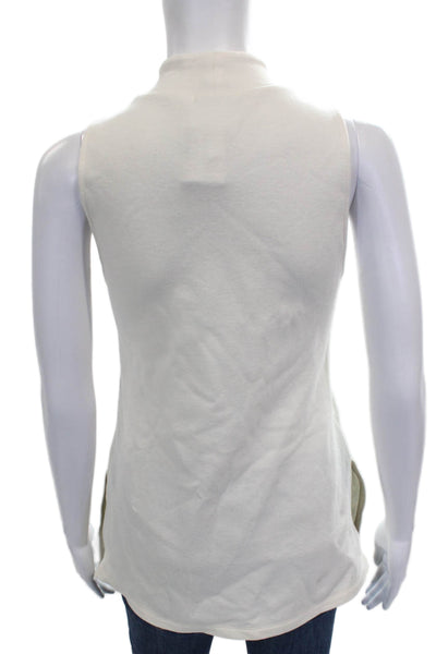 Standard James Perse Women Ivory Lyocell Sleeveless High-Neck Tunic Size 1
