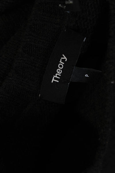 Theory Women Sweater Dress Black Long Sleeve Crew Neck Wool Size PP