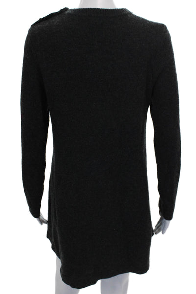 Ba&Sh Womens Sweater Dress Gray Wool Long Sleeve Round Neck Pullover Size 0