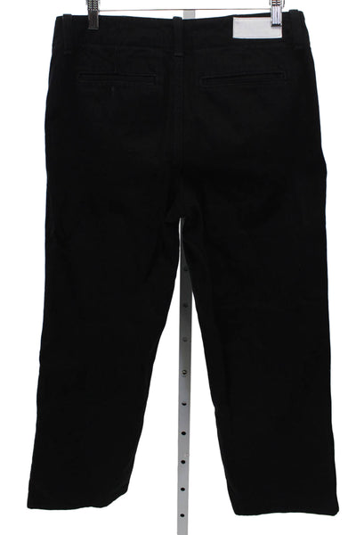 Re/Done Womens Chino Pants Black Mid Rise Button Size 25