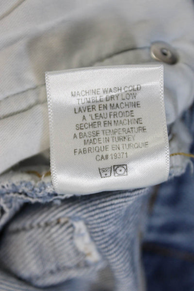 Re/Done Womens Straight Jeans Blue Cotton Mid Rise Button 25in Size 26